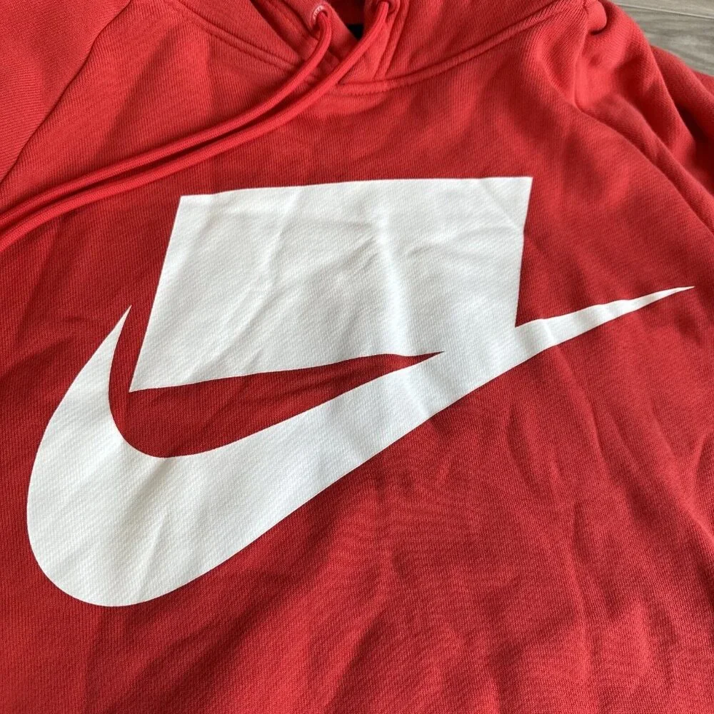 Vintage Y2K Nike Sportswear‎ NSW Block Logo Hoodie  Sweater - Mens Medium Orange
